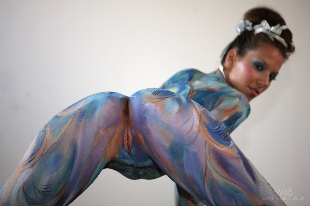 Nude busty girls with body paint